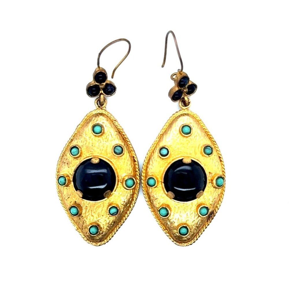 Sapphire/Turquoise Large‎ Statement Earrings